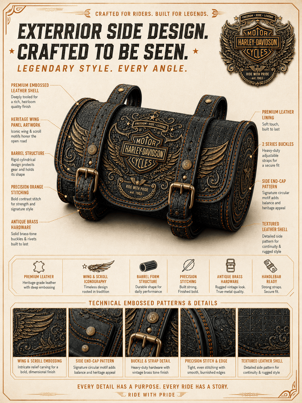 HLDV Premium Vintage Motorcycle Bag NTNA
