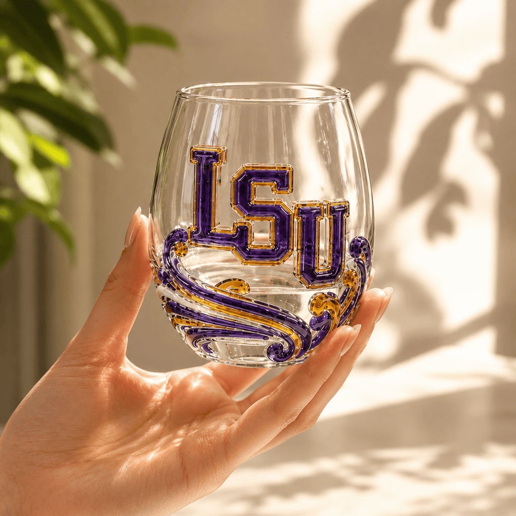 LSUT Stemless Glass Cup Set TMH