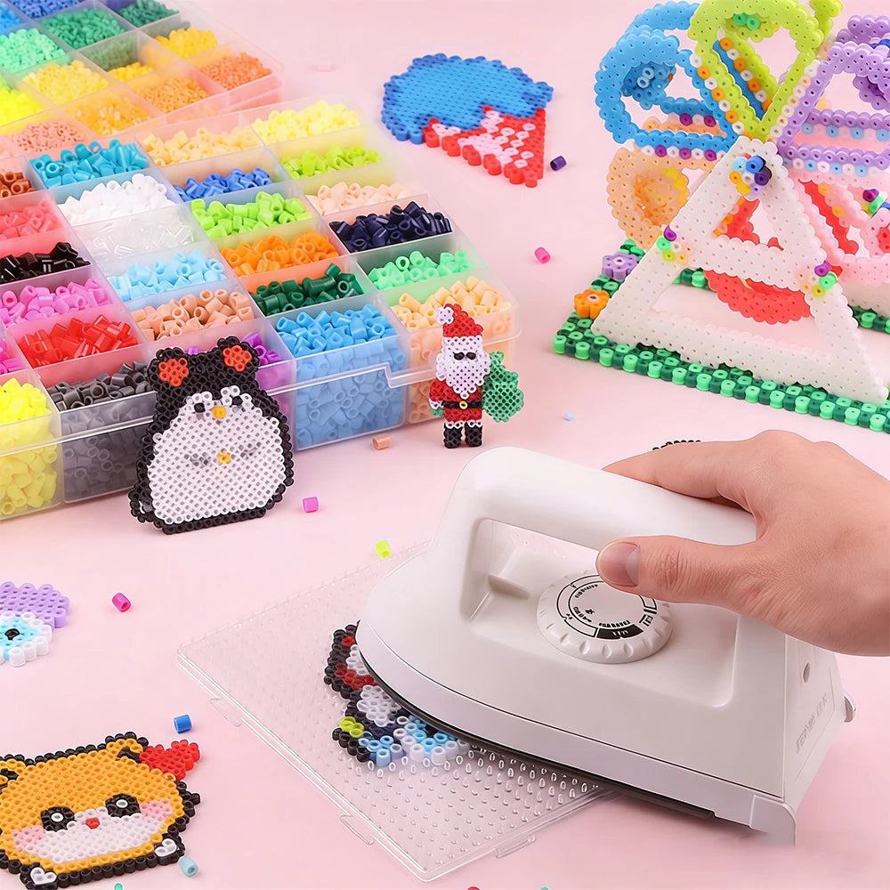 12000pcs 2.6mm Perler Beads Craft Kit 24 Vibrant Colors with Multiple Tools Pixel Art Creative Perler Beads Handmade Decoration